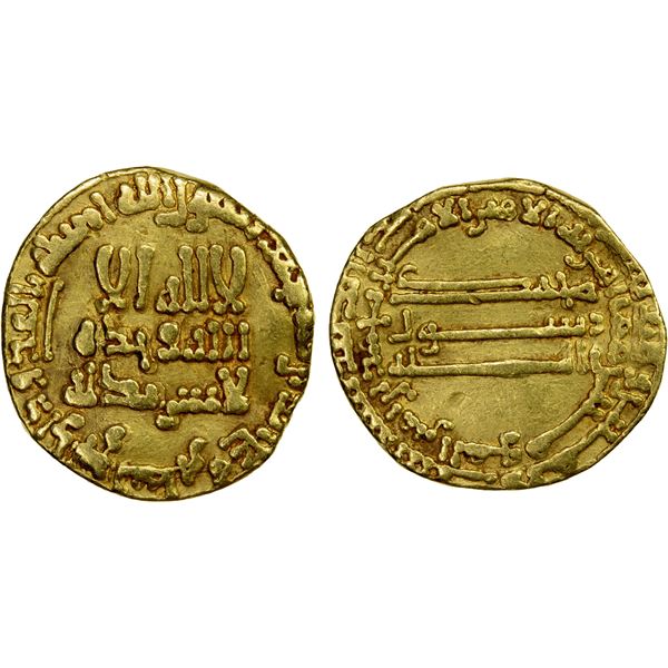ABBASID: al-Rashid, 786-809, AV dinar (3.93g), NM, AH186, VF