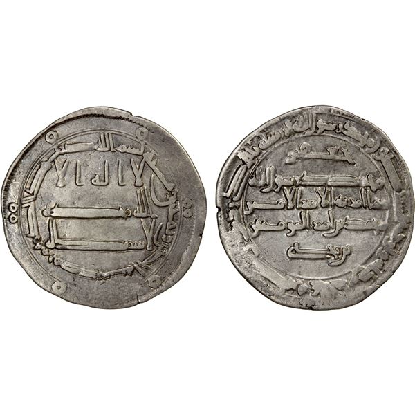 ABBASID: al-Rashid, 786-809, AR dirham (2.87g), Misr, AH181, VF