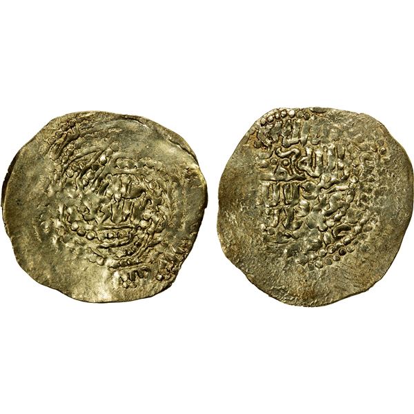 ILKHAN: Anonymous Qa'an al-'Adil, ca. 1260s-1270s, pale AV dinar (3.74g), NM, ND, EF