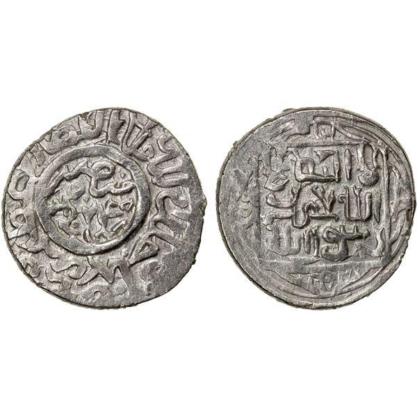 TIMURID: Shahrukh, 1405-1447, AR tanka (4.91g), Mardin, AH"745" (for 845), VF-EF