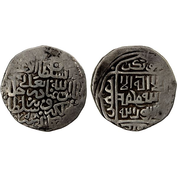 TIMURID: Abu'l-Qasim Babur, 1447-1457, AR tanka (5.06g), Kabul, AH857 (retrograde), VF