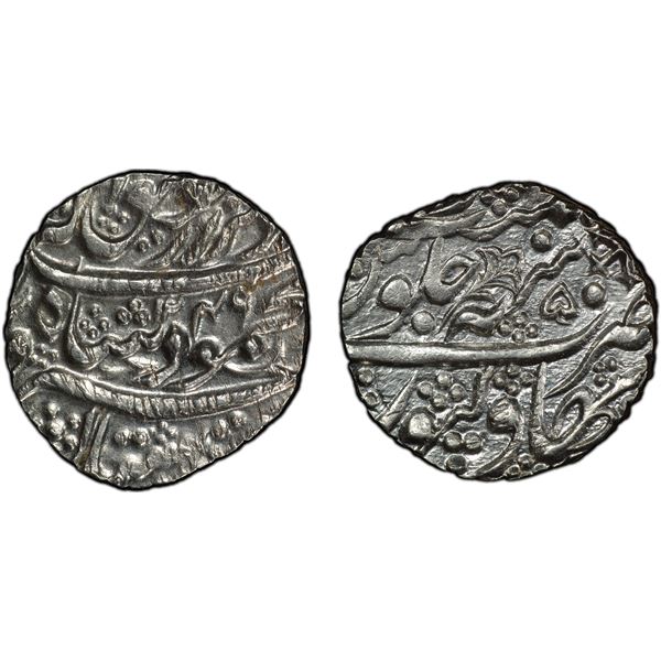 DURRANI: Mahmud Shah, posthumous, AR rupee, Bahawalpur, AH1249 year 50, PCGS graded MS63