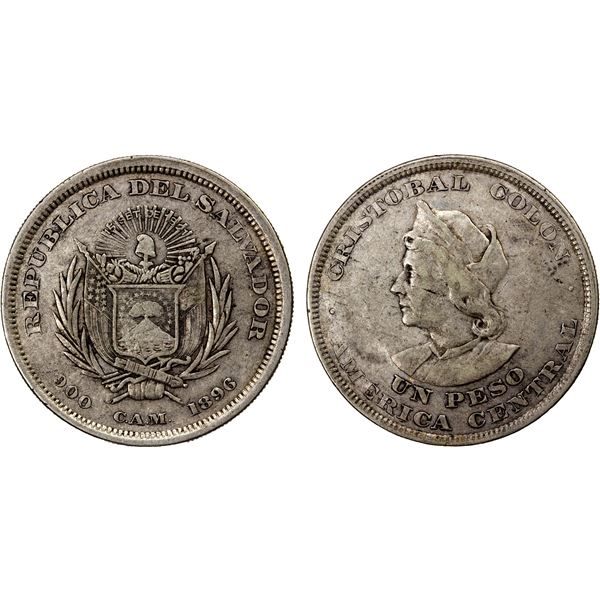 EL SALVADOR: Republic, AR peso, 1896-CAM, F-VF