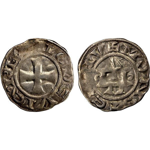FRANCE: Louis VI, 1108-1137, AR denier (1.08g), Montreuil-sur-Mer, ND, F-VF