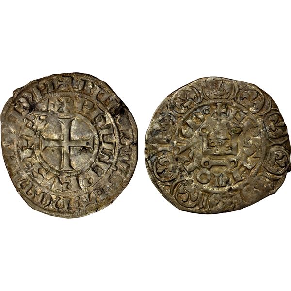 FRANCE: Philippe VI, 1328-1350, AR maille blanche (1.76g), ND, Choice VF