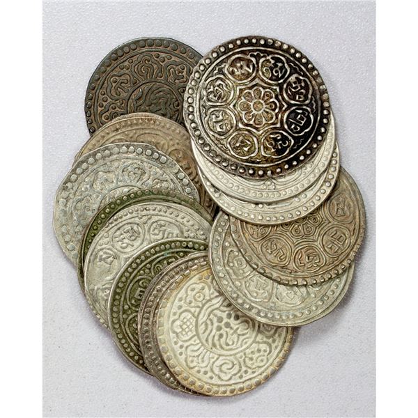 TIBET: LOT of 13 AR ga-den tangkas