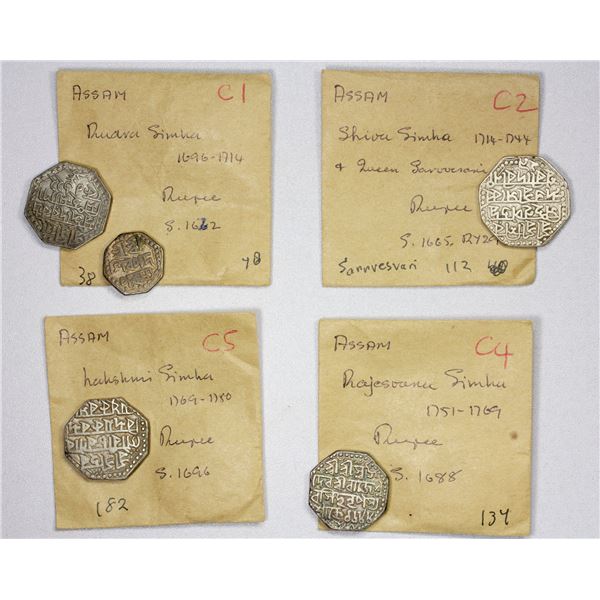 ASSAM: LOT of 5 silver coins