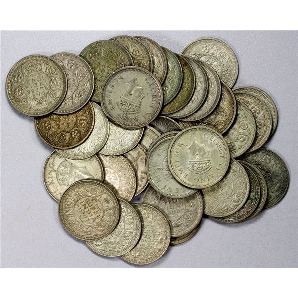 BRITISH INDIA: George VI, 1936-1947, LOT of 36 rupees