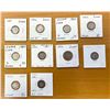 Image 1 : BRITISH INDIA: LOT of 11 silver 2 annas coins