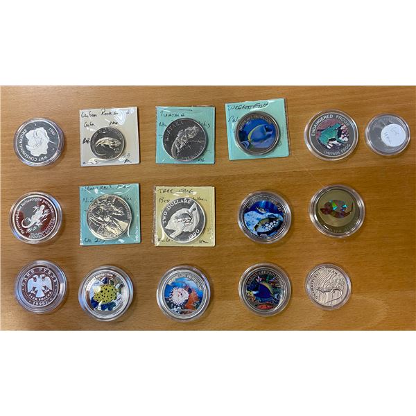 WORLDWIDE: LOT of 15 coins and 1 medal