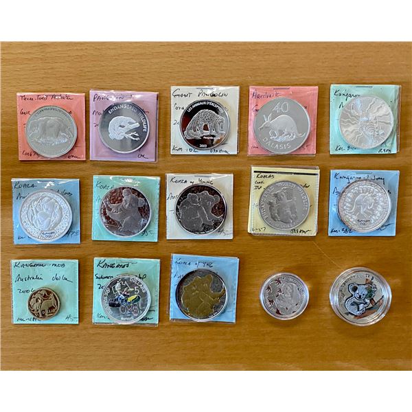 WORLDWIDE: LOT of 14 coins and 1 medal