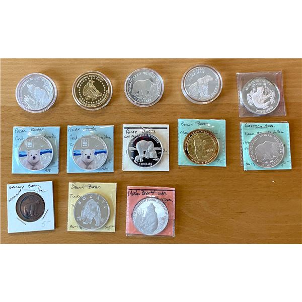 WORLDWIDE: LOT of 11 coins and 2 medals