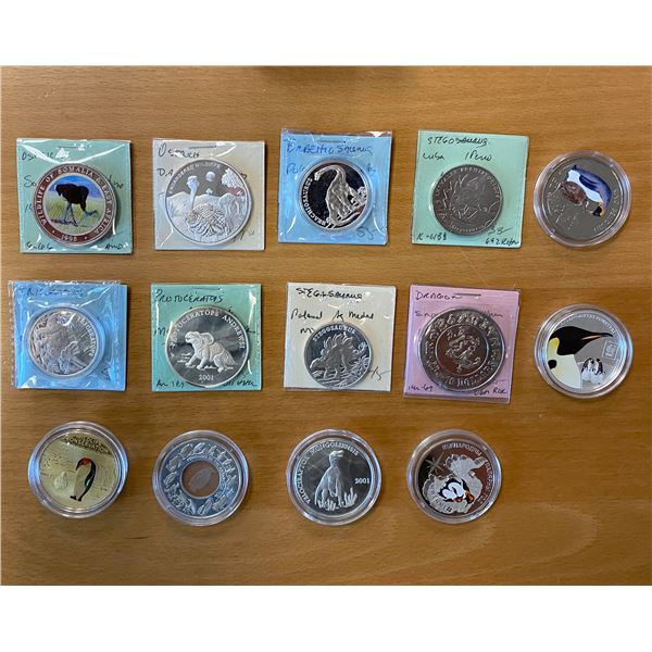 WORLDWIDE: LOT of 11 coins and 3 medals