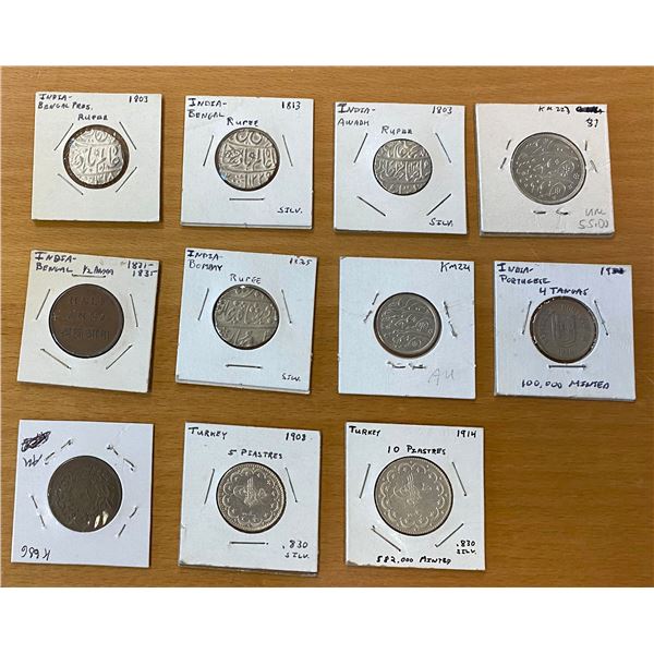 WORLDWIDE: LOT of 11 attractive coins