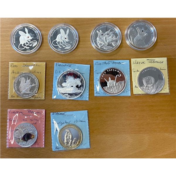 WORLDWIDE: LOT of 9 coins and 1 medal