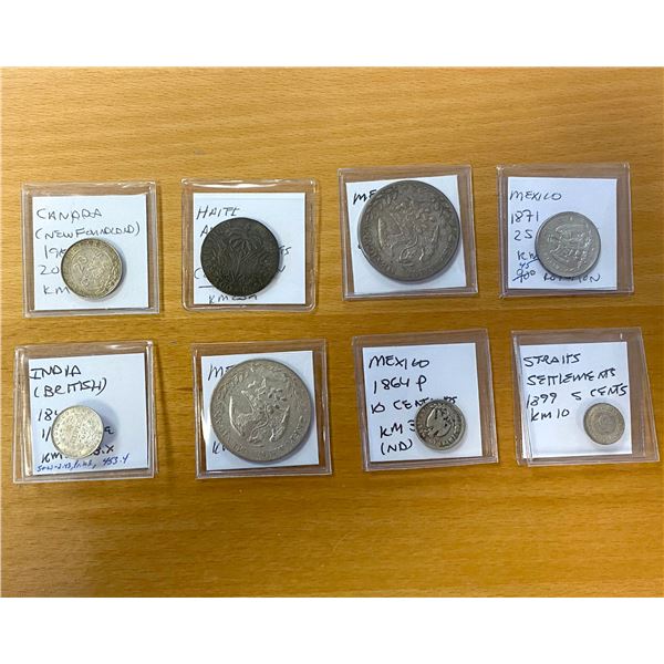 WORLDWIDE: LOT of 8 coins
