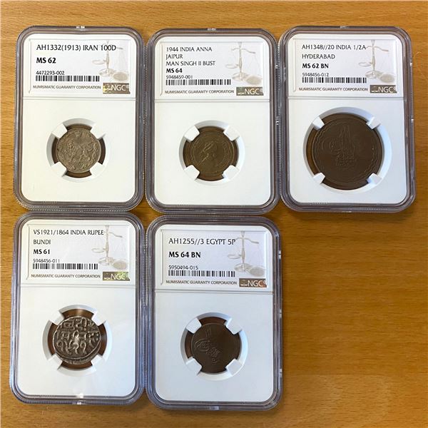 WORLDWIDE: LOT of 5 slabs