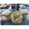Image 1 : 3 Tassled Pillowtop Ottoman - 3 X $