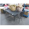 Image 1 : Black Cast Iron Rectangular Patio Table w/4 Chairs