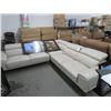 Image 1 : Grey Leather Sectional Sofa