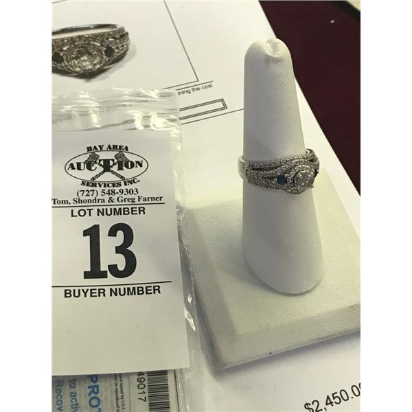 14K WG Diamond Ring - One Round Brilliant Cut Diamond 4.45 mm -