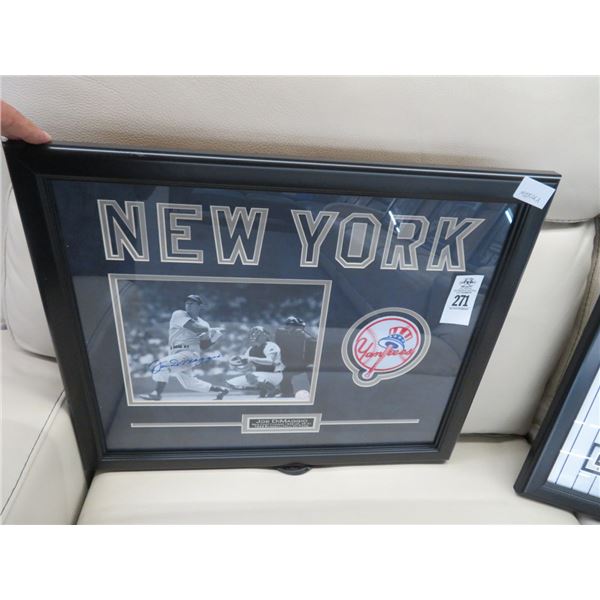 Framed Autographed Photo Joe Dimaggio w/COA