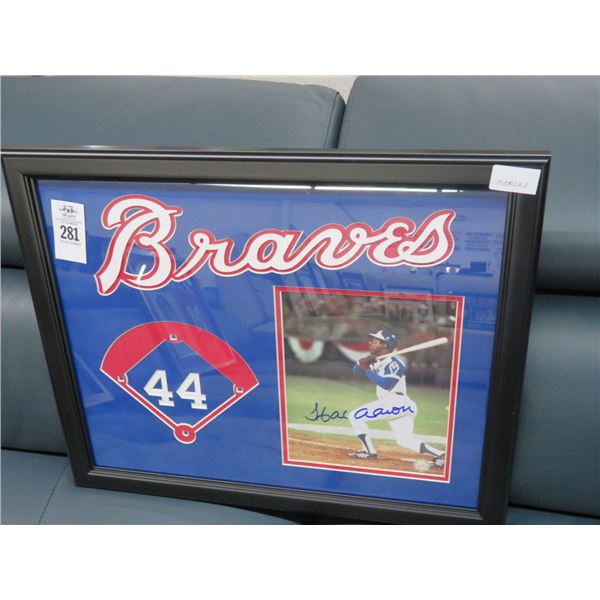 Framed Autographed Photo Hank Aaron w/COA