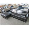 Image 1 : Black Leather 2 Pc. Sectional Sofa