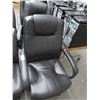 Image 1 : 3-Black Leather Highback Armchairs - 3 X $