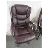 Image 1 : Brown Leather Rolling Office Chair