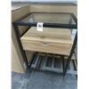Image 1 : Project 62 Glasstop 1 Drawer Side Table