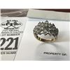 Image 1 : 14K YG Diamond Ring w/23 Round Diamonds 6.2g