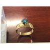 Image 2 : 14K YG Diamond Ring - One Fancy Deep Blue Round Diamond 3.6g