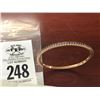 Image 1 : 18K Rose Gold Flexible Stretch Sapphire Bangle Bracelet w/73 Round Sapphires 10.7g