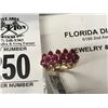 Image 3 : 14K YG Ruby Ring w/15 Round Mixed Cut Rubies 4.7g - Appraised Value $1,850.00