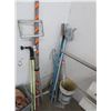 Image 1 : Corner Lot of Asst. Tools, Tub of Rope & Strap