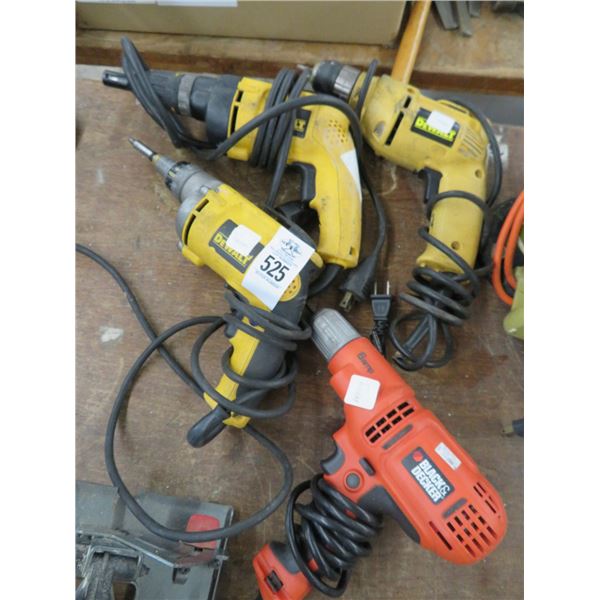 4-Dewalt or Black & Decker Drill - 4 X $