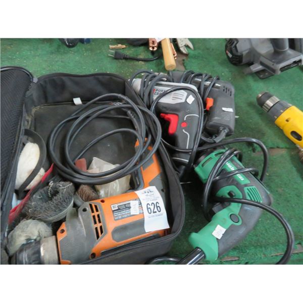 4-Black & Decker, Ridgid, Porter Cable, Metabo Electric Drill - 4 X $