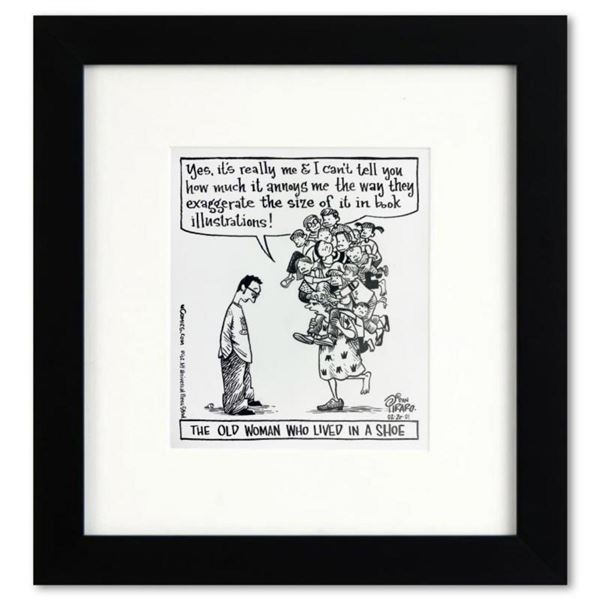 Bizarro, "Old Woman Who Lived in a Shoe" is a Framed Original Pen & Ink Drawing by Dan Piraro, Hand 