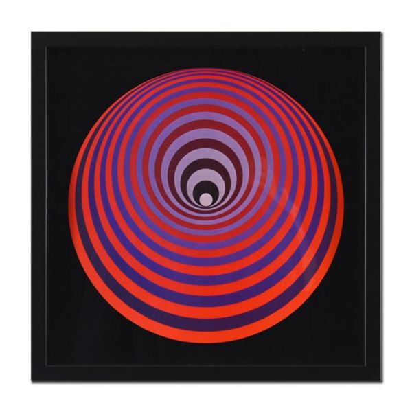 Victor Vasarely (1908-1997), "Oervegn (1968)" Framed Heliogravure Print with Letter of Authenticity