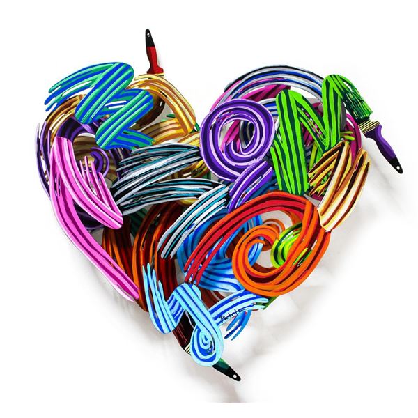 Patricia Govezensky- Original Painting on Cutout Steel "Colors of Love (Mini Series)"