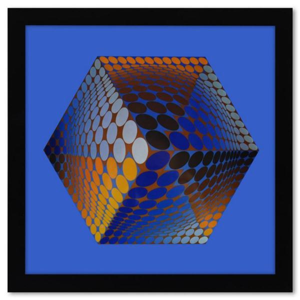Victor Vasarely (1908-1997), "Tupa - 3 de la série Structures Universelles De L'Hexagone" Framed 197