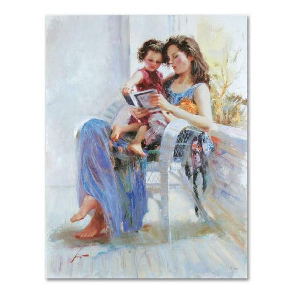 Pino (1939-2010), "Book of Poems" Artist Embellished Limited Edition on Canvas (30" x 40"), PP Numbe