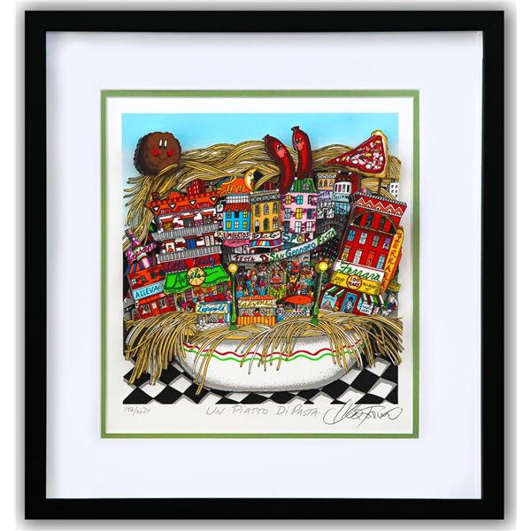 Charles Fazzino- 3D Construction Silkscreen Serigraph "Un Piatto Di Pasta"