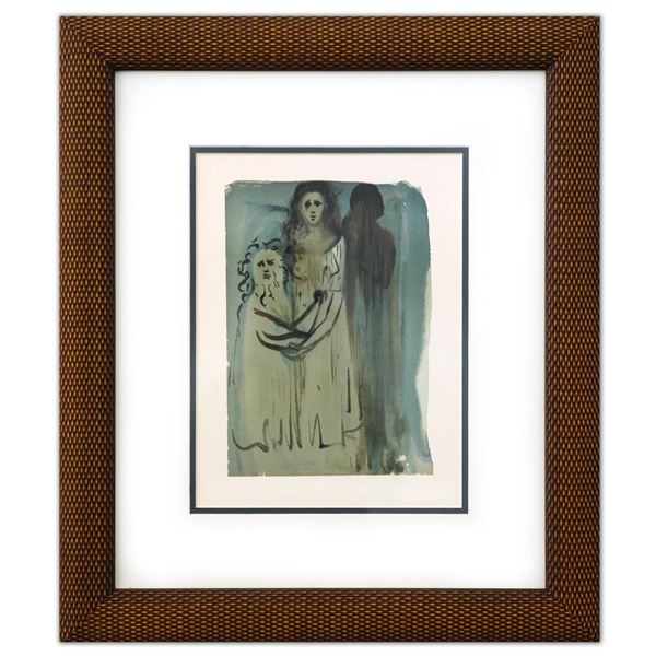 Salvador Dali- Original Color Woodcut on B.F.K. Rives Paper "Purgatory 16"