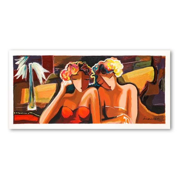 Michael Kerzner, "Sisters" Hand Signed Limited Edition Serigraph on Paper with Letter of Authenticit