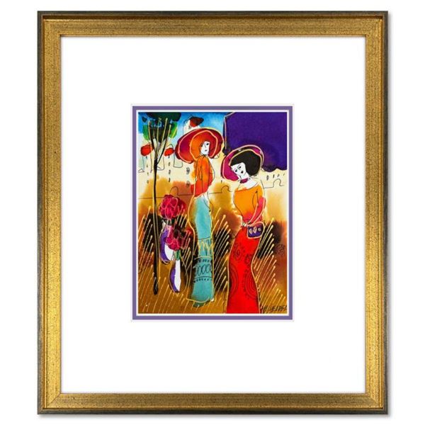 Moshe Leider, Framed Original Mixed Media Watercolor Painting, Hand Signed with Letter of Authentici
