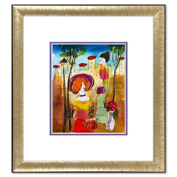 Moshe Leider, Framed Original Mixed Media Watercolor Painting, Hand Signed with Letter of Authentici