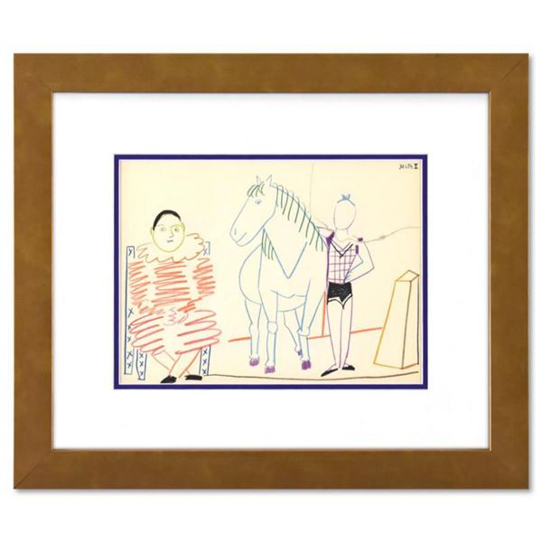 Pablo Picasso (1881-1973), "La Comedie Humaine 30.1.54.III" Framed Lithograph on Paper, with Letter 