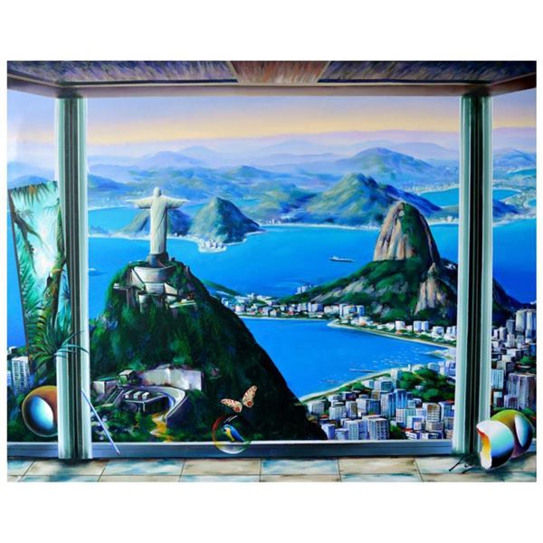 Ferjo, "Brazilian Paradise" Original Painting on Canvas, Hand Signed with Letter of Authenticity.